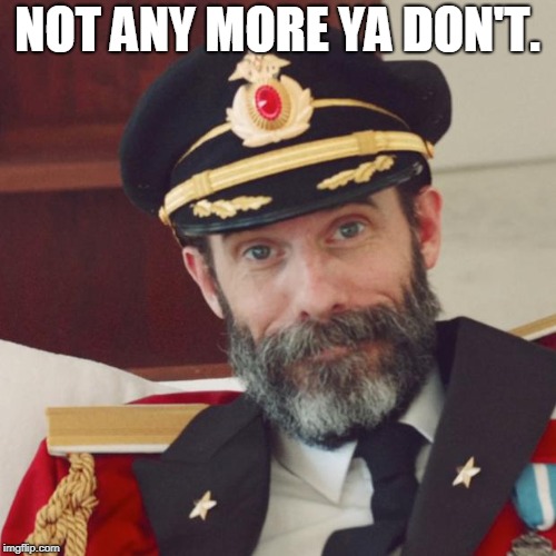 Captain Obvious | NOT ANY MORE YA DON'T. | image tagged in captain obvious | made w/ Imgflip meme maker