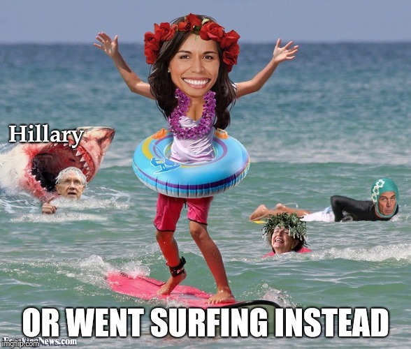 Hillary OR WENT SURFING INSTEAD | made w/ Imgflip meme maker