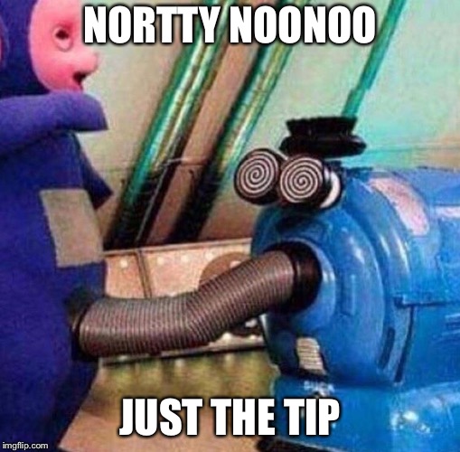 Norty Noo Noo | NORTTY NOONOO; JUST THE TIP | image tagged in norty noo noo | made w/ Imgflip meme maker