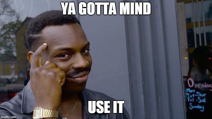 Roll Safe Think About It | YA GOTTA MIND; USE IT | image tagged in memes,roll safe think about it | made w/ Imgflip meme maker