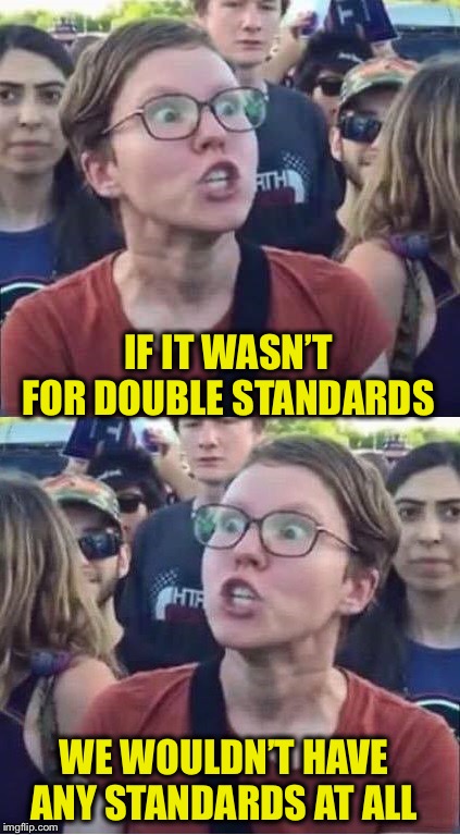 IF IT WASN’T FOR DOUBLE STANDARDS WE WOULDN’T HAVE ANY STANDARDS AT ALL | made w/ Imgflip meme maker