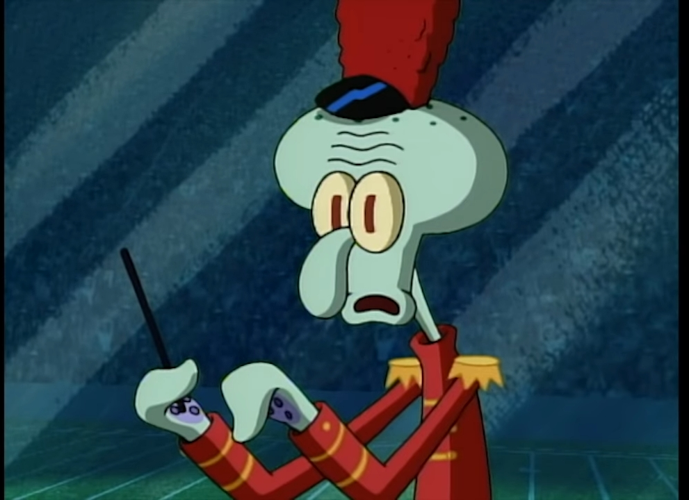 High Quality Squidward's Face During Sweet Victory Blank Meme Template