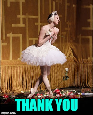 Ballerina | THANK YOU | image tagged in ballerina | made w/ Imgflip meme maker