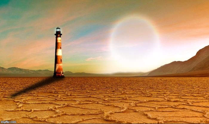 Lighthouse | image tagged in more useful,useful,lighthouse,desert | made w/ Imgflip meme maker