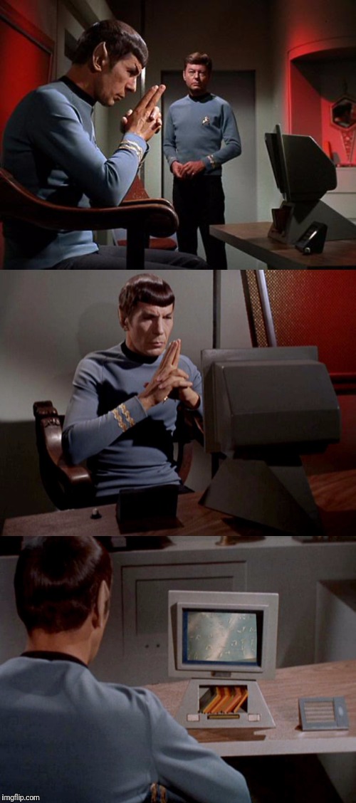 High Quality Spock Watching Tv Blank Meme Template