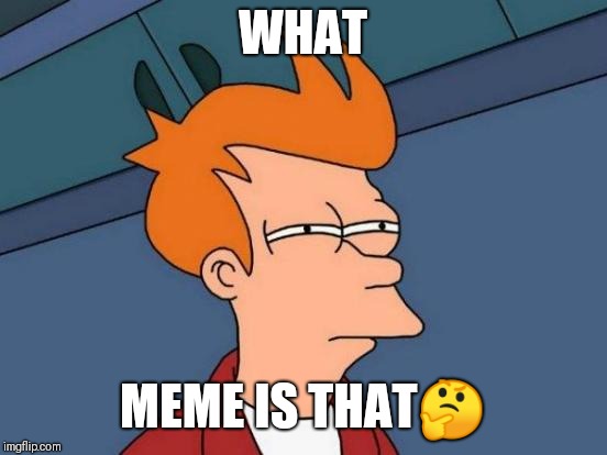 Futurama Fry Meme | WHAT; MEME IS THAT🤔 | image tagged in memes,futurama fry | made w/ Imgflip meme maker