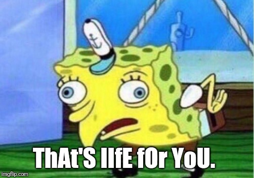 Mocking Spongebob Meme | ThAt'S lIfE fOr YoU. | image tagged in memes,mocking spongebob | made w/ Imgflip meme maker