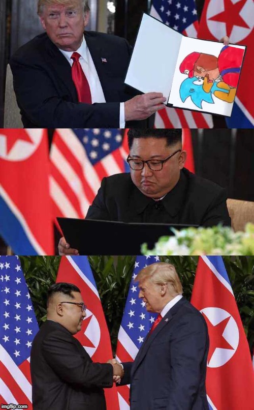 Trump Kim handshake | image tagged in trump kim handshake | made w/ Imgflip meme maker
