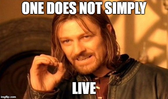 One Does Not Simply Meme | ONE DOES NOT SIMPLY; LIVE | image tagged in memes,one does not simply | made w/ Imgflip meme maker