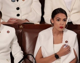 High Quality aoc contacts her home planet Blank Meme Template