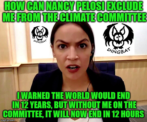 Alexandria has Trillions to spend | HOW CAN NANCY PELOSI EXCLUDE ME FROM THE CLIMATE COMMITTEE; I WARNED THE WORLD WOULD END IN 12 YEARS, BUT WITHOUT ME ON THE COMMITTEE, IT WILL NOW END IN 12 HOURS | image tagged in alexandria ocasio-cortez,memes,nancy pelosi,climate change,shut up and take my money fry | made w/ Imgflip meme maker