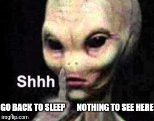 Aliens agenda | GO BACK TO SLEEP       NOTHING TO SEE HERE | image tagged in aliens,the matrix,hillary clinton | made w/ Imgflip meme maker