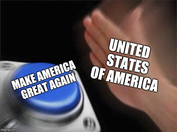 Blank Nut Button | UNITED STATES OF AMERICA; MAKE AMERICA GREAT AGAIN | image tagged in memes,blank nut button | made w/ Imgflip meme maker