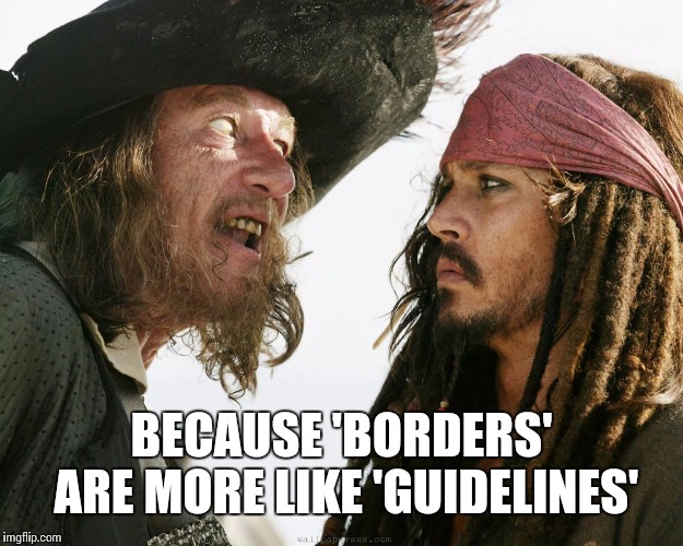 Violation of Human Rights | BECAUSE 'BORDERS' ARE MORE LIKE 'GUIDELINES' | image tagged in guidelines,border,illegal immigration,immigrant children | made w/ Imgflip meme maker