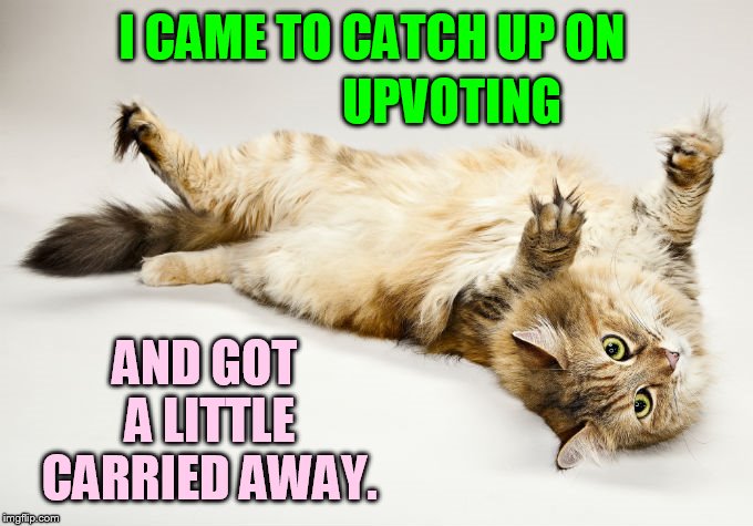 I CAME TO CATCH UP ON AND GOT A LITTLE CARRIED AWAY. UPVOTING | made w/ Imgflip meme maker