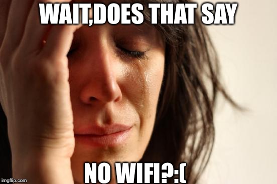 First World Problems | WAIT,DOES THAT SAY; NO WIFI?:( | image tagged in memes,first world problems | made w/ Imgflip meme maker