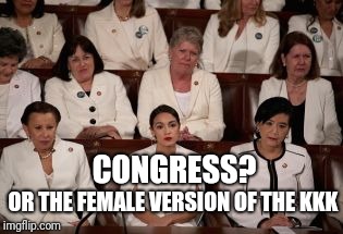  Democrat Congress Solidarity | CONGRESS? OR THE FEMALE VERSION OF THE KKK | image tagged in democrats,kkk,congress,united states,political meme | made w/ Imgflip meme maker