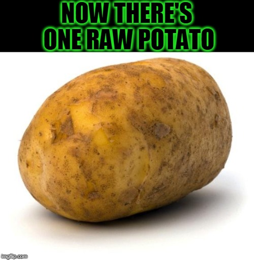 Literally. | NOW THERE'S ONE RAW POTATO | image tagged in i am a potato,nixieknox,potato,literally | made w/ Imgflip meme maker