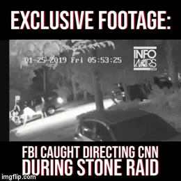 Proven FBI & CNN colluded on the Roger Stone raid. | image tagged in gifs | made w/ Imgflip video-to-gif maker