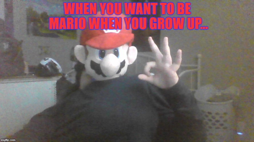 WHEN YOU WANT TO BE MARIO WHEN YOU GROW UP... | image tagged in gaming | made w/ Imgflip meme maker
