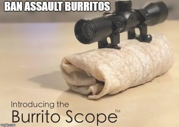 BAN ASSAULT BURRITOS | image tagged in assault burrito | made w/ Imgflip meme maker