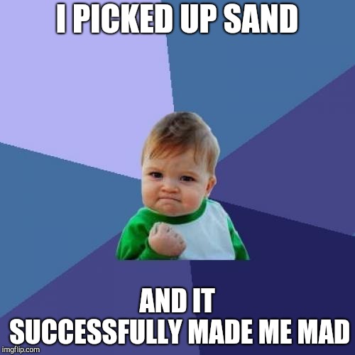 Success Kid | I PICKED UP SAND; AND IT SUCCESSFULLY MADE ME MAD | image tagged in memes,success kid | made w/ Imgflip meme maker