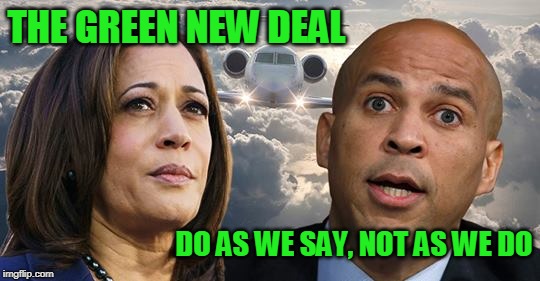 It's Not Easy Being Green | THE GREEN NEW DEAL; DO AS WE SAY, NOT AS WE DO | image tagged in green new deal,alexandria ocasio-cortez,democrat presidential candidates | made w/ Imgflip meme maker