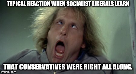 Scary Harry | TYPICAL REACTION WHEN SOCIALIST LIBERALS LEARN; THAT CONSERVATIVES WERE RIGHT ALL ALONG. | image tagged in memes,scary harry | made w/ Imgflip meme maker