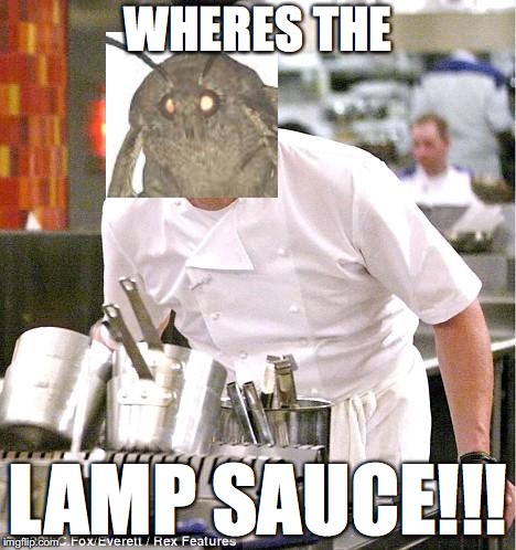 Chef Gordon Ramsay | WHERES THE; LAMP SAUCE!!! | image tagged in memes,chef gordon ramsay | made w/ Imgflip meme maker