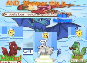*Le Bark* | AND...Whoever this is....... Arctic fox dragon! Luigi! Mario! ARCTIC WOLF ANGEL! | image tagged in animal jam | made w/ Imgflip meme maker