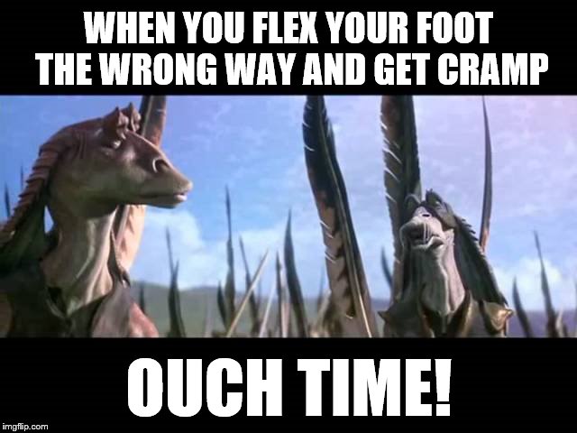 This is the end. My only friend, the end. | WHEN YOU FLEX YOUR FOOT THE WRONG WAY AND GET CRAMP; OUCH TIME! | image tagged in flex,foot,cramp,ouch time | made w/ Imgflip meme maker