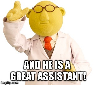 Dr Bunsen Honeydew | AND HE IS A GREAT ASSISTANT! | image tagged in dr bunsen honeydew | made w/ Imgflip meme maker
