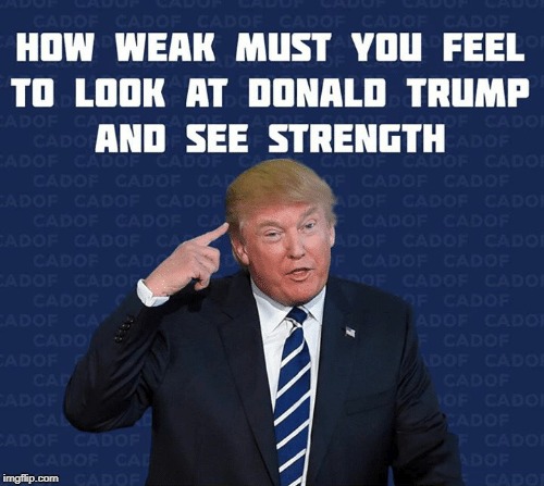. | image tagged in trump,weak,strong | made w/ Imgflip meme maker