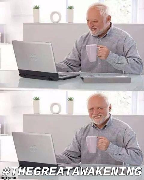Hide the Pain Harold | #THEGREATAWAKENING | image tagged in memes,hide the pain harold | made w/ Imgflip meme maker