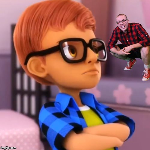 Anthony Fantano: Really Thomas, like you could have Chris wear a Red Flannel, like mine so he can look accurate. | image tagged in anthony fantano,miraculous ladybug,theneedledrop | made w/ Imgflip meme maker