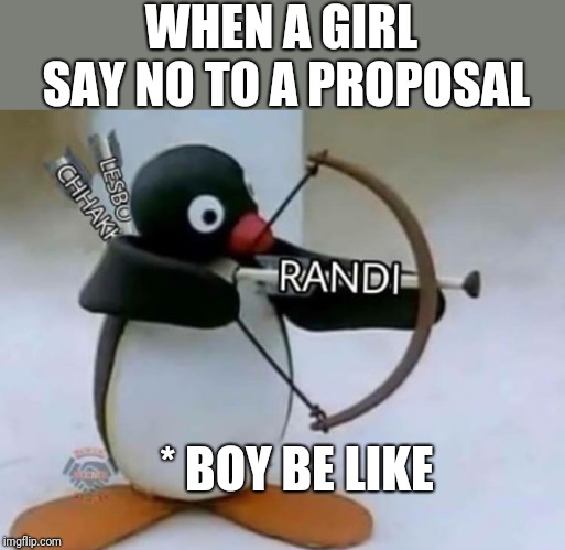 WHEN A GIRL SAY NO TO A PROPOSAL; * BOY BE LIKE | image tagged in funny memes | made w/ Imgflip meme maker