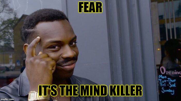 Roll Safe Think About It Meme | FEAR IT'S THE MIND KILLER | image tagged in memes,roll safe think about it | made w/ Imgflip meme maker