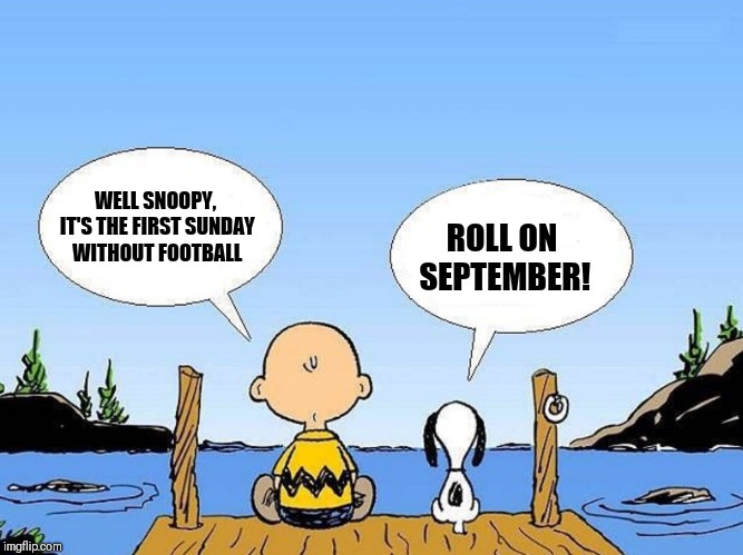 That time again | WELL SNOOPY, IT'S THE FIRST SUNDAY WITHOUT FOOTBALL; ROLL ON SEPTEMBER! | image tagged in snoopy,memes,nfl,nfl memes | made w/ Imgflip meme maker