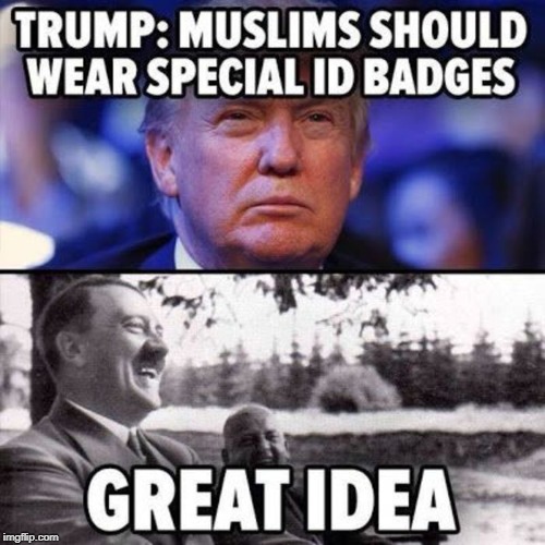 Trump+Hitler=Tea Party | image tagged in trump hitler,trump racist | made w/ Imgflip meme maker