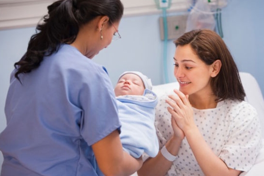 High Quality Nurse handing over newborn baby Blank Meme Template