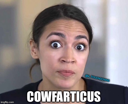 O.A.C. | @4_TOUCHDOWNS; COWFARTICUS | image tagged in alexandria ocasio-cortez,libtards | made w/ Imgflip meme maker