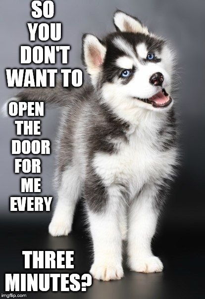 SO YOU DON'T WANT TO THREE MINUTES? OPEN THE   DOOR FOR   ME   EVERY | made w/ Imgflip meme maker