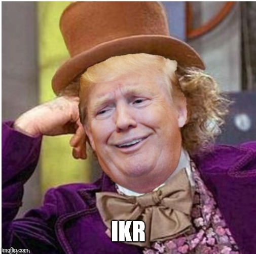 Wonka Trump | IKR | image tagged in wonka trump | made w/ Imgflip meme maker