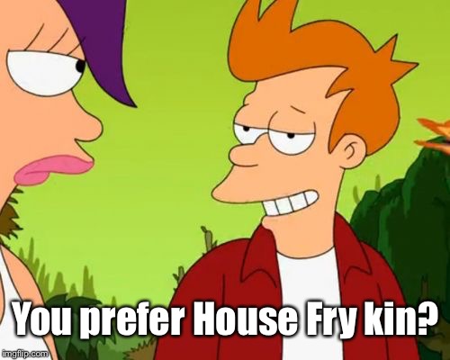 Slick Fry Meme | You prefer House Fry kin? | image tagged in memes,slick fry | made w/ Imgflip meme maker