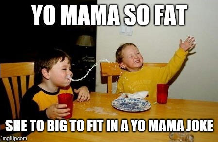 Yo Mamas So Fat Meme | YO MAMA SO FAT; SHE TO BIG TO FIT IN A YO MAMA JOKE | image tagged in memes,yo mamas so fat | made w/ Imgflip meme maker