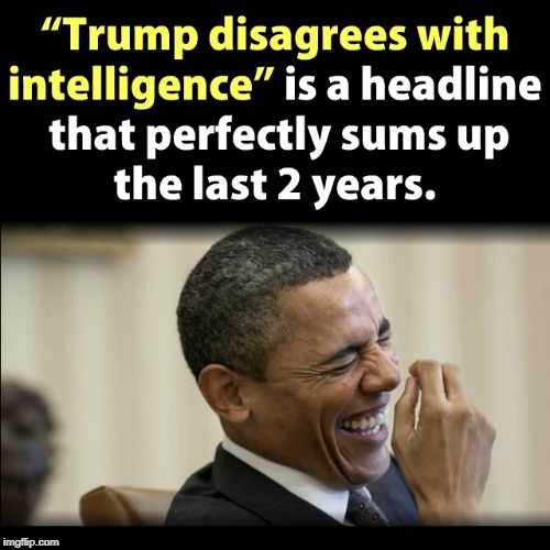 . | image tagged in trump,intelligence,obama | made w/ Imgflip meme maker