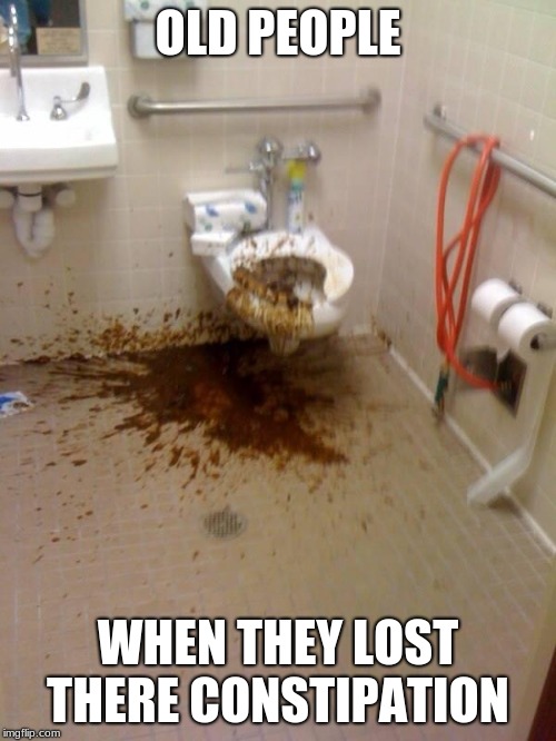 Girls poop too | OLD PEOPLE; WHEN THEY LOST THERE CONSTIPATION | image tagged in girls poop too | made w/ Imgflip meme maker
