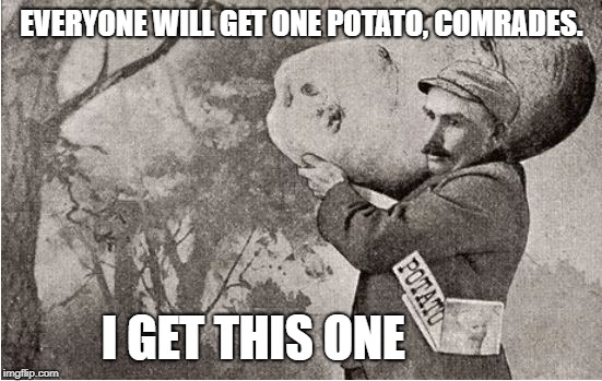 EVERYONE WILL GET ONE POTATO, COMRADES. I GET THIS ONE | image tagged in potato | made w/ Imgflip meme maker