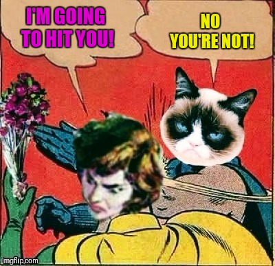 Unbeatable Grump | NO YOU'RE NOT! I'M GOING TO HIT YOU! | image tagged in memes,unbeatable grump,beaten with roses,grumpy cat | made w/ Imgflip meme maker