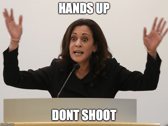Kamala Constipated | HANDS UP; DONT SHOOT | image tagged in kamala constipated | made w/ Imgflip meme maker